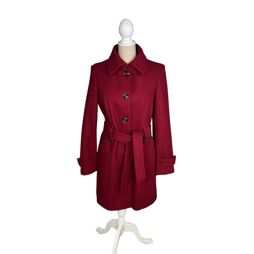 Liz Claiborne Women's Burgundy Pea Coat
